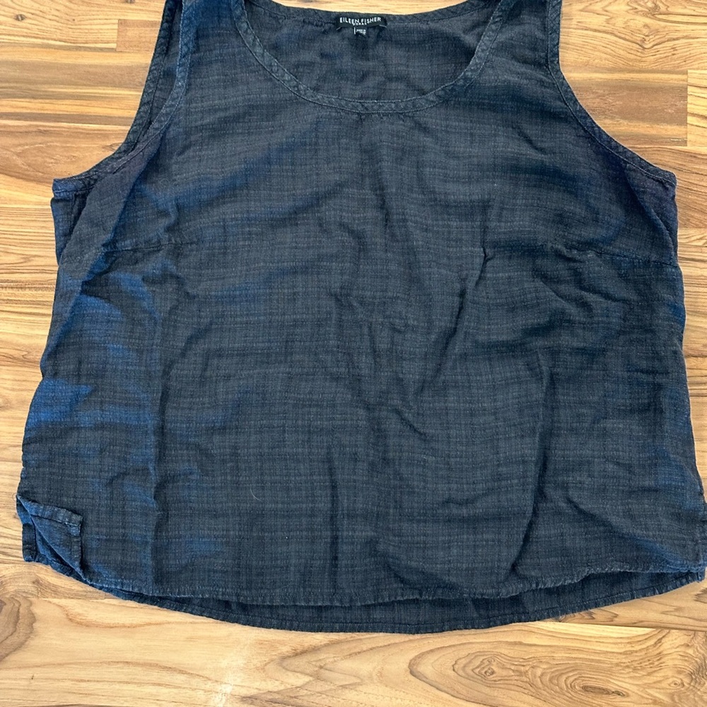 Eileen Fisher Blue Gray Tank Top with Wide Straps